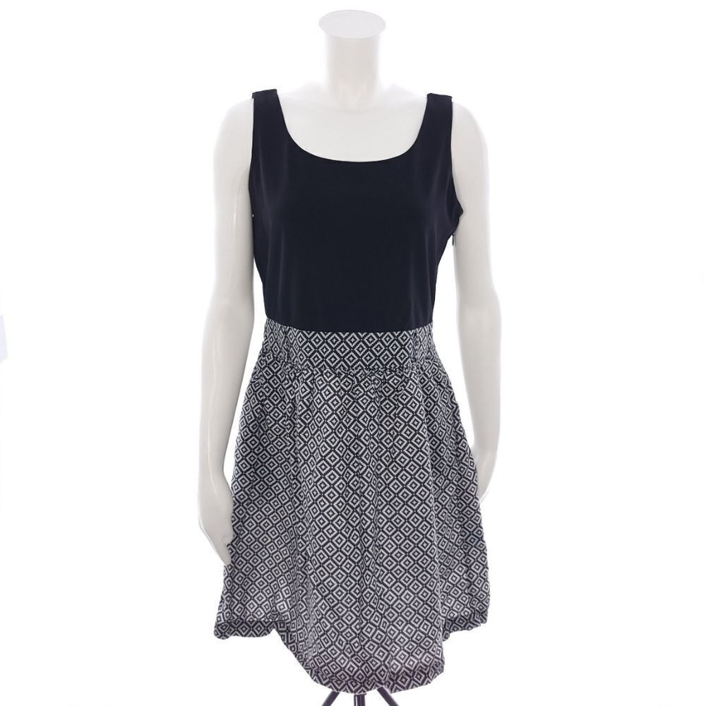 J. Mclaughlin Womens Size Medium Black White Sleeveless Dress